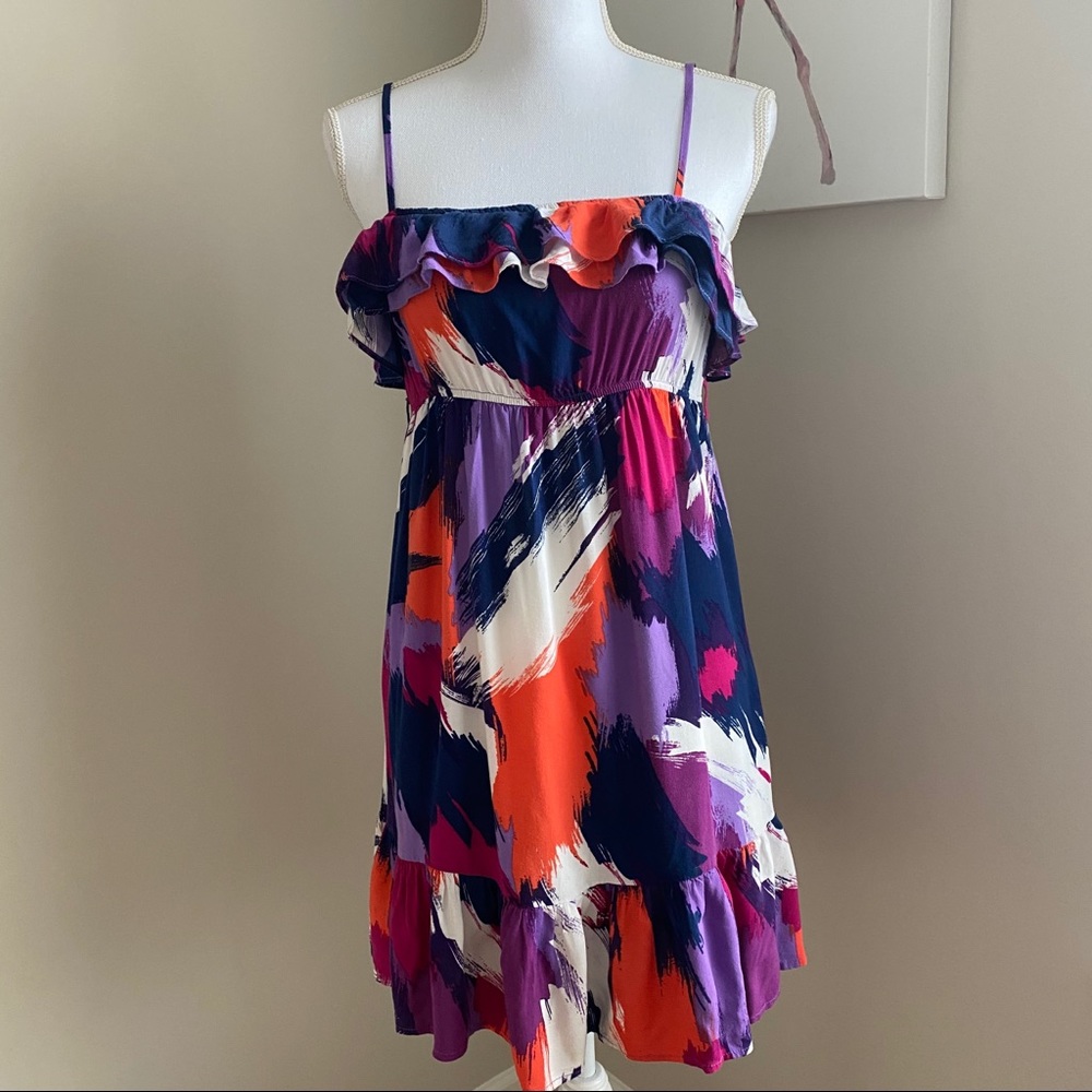 Navy Purple Pink Orange Flowy Sundress